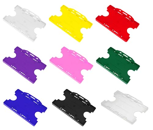 Double-Sided ID Card Holder (Black) Holds 2 Credit-Sized Cards (85mm x 54mm) - Durable, Lightweight for Work, School, Events - ID Card Holder for Lanyard PCL Media ltd - Image 2