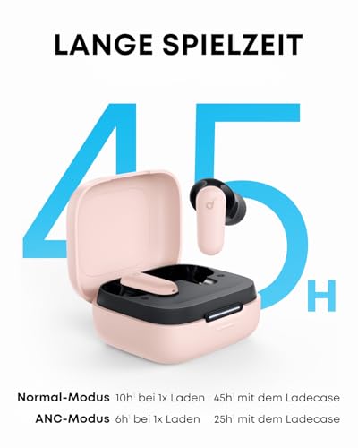 soundcore P30i by Anker Noise Cancelling Earbuds, smarte Geräuschunterdrückung, kraftvolle Bässe, 45h Spielzeit, 2-in-1 Case und Handyständer, IP54, kabellose Kopfhörer, Bluetooth 5.4, App Steuerung 5