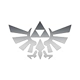 Triforce Wings Sticker Vinyl Decal Notebook Car Window Laptop 6' x 3' (Silver)