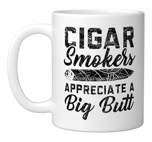 Cigar Smokers Ceramic Mug, White
