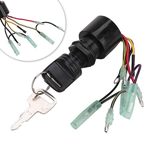 87-17009A5 Boat Ignition Switch Replacement for Mercury Mariner Outboard Motor Control Box Ignition Key Switch with 2 Keys 3 Position 6 Wire Connectors for Mercury Push Choke Ignition