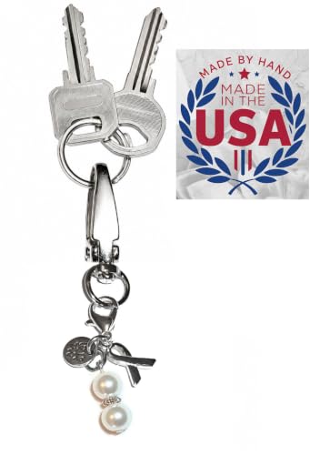 Hidden Hollow Beads Cancer Awareness Charm Key Chain Ring, Women's