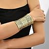 SONNYX 2 PCS Cuff Bracelets for Women Vintage Ethnic Wide Open Chunky Gold Silver Wrist Cuff Warp Bracelets for Cosplay or Belly Dance(WG) #1