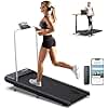 WELLFIT 10% Incline Walking Pad Treadmill with Handlebar,265LB Capacity,40 dB Low Noise Standing Under Desk Walking Jogging Running Machine for Home Office Apartment,APP/Remote Control,LED Display