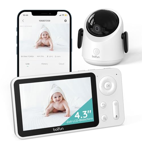 BOIFUN Babyphone mit Kamera, 360 Gard WLAN 2MP Video Babyfon mit App, 4×Zoom, Bewegungsverfolgung, IR Nachtsicht, Weinen/Bewegungs/Geräuscherkennung, Temperaturerkennung BOIFUN Babyphone mit Kamera, 360 Gard WLAN 2MP Video Babyfon mit App, 4×Zoom, Bewegungsverfolgung, IR Nachtsicht, Weinen/Bewegungs/Geräuscherkennung, Temperaturerkennung