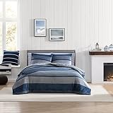 Nautica- Queen Comforter Set, Plush Fleece Bedding Set, Ultra Cozy Home Decor (Linden Navy, Queen)