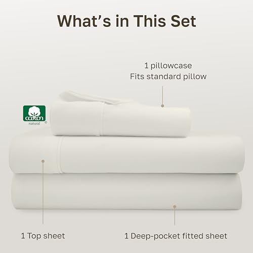 image for California Design Den Soft Twin Sheets Set - 400 Thread Count Sateen, 