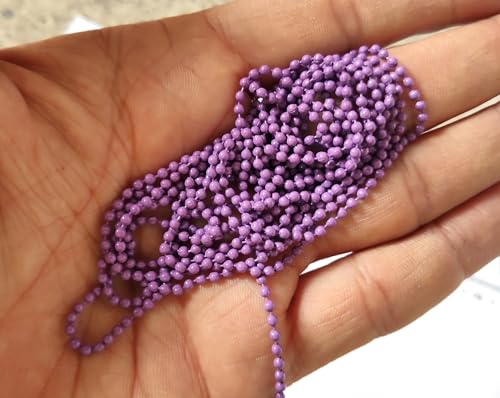 Image of GoSetGet! 12 mtr-Purple-1.5mm Metal Ball Chain for LIPPAN Art, Rangoli, Jewelry Making, Crafts, Decorative, Long Lasting Finish (12 Mtr Purple)