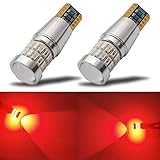 iBrightstar Newest 9-30V Extremely Bright Low Power 168 175 194 2825 912 921 W5W W16W T10 T15 Wedge LED Bulbs with Projector for Tail Brake Lights, Brilliant Red
