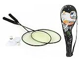 2 raquetas, 2 plumas Color Baby - Juego Bádminton con Funda y 2 Plumas, 66 cm (52466)