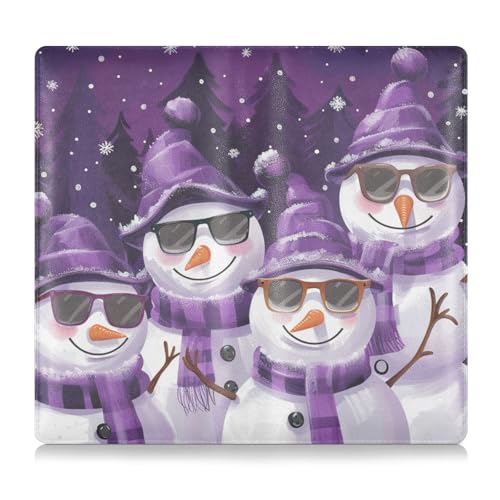 EtherSpher Father's Day Snowmen Safari_3 Premium Leather Car Registration and Insurance Holder Glove Box Organize for Essential Document, Driver License, Cards