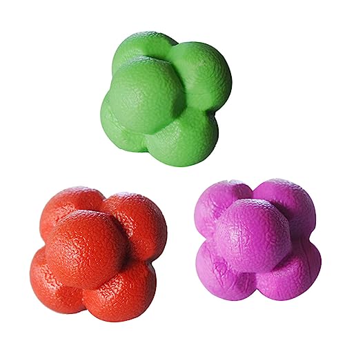 ifundom 3Pcs Hexagonal Reaction Balls Durable Agility Training Equipment for Indoor Fitness Reflexes Hand Eye Coordination for Multi Sport Training