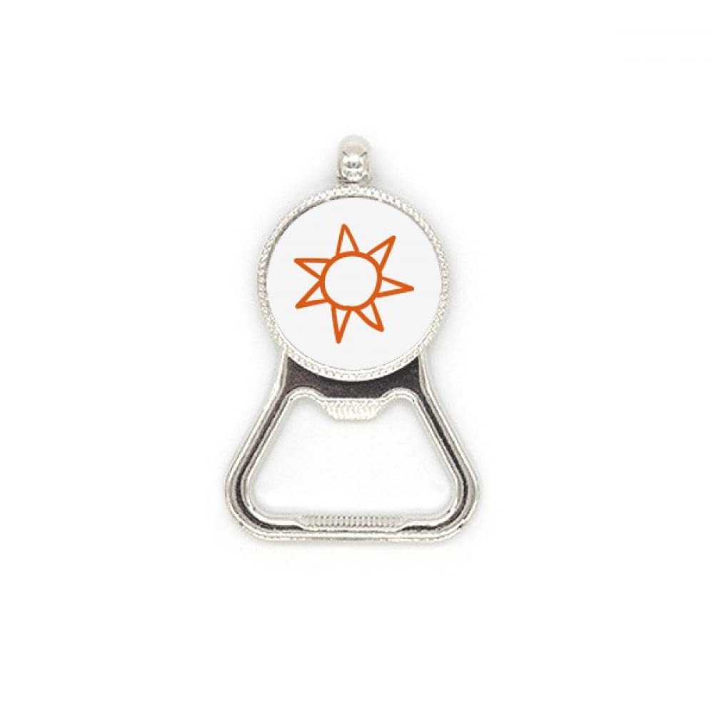 Décapsuleur en métal peint main idée cadeau originale acier inoxydable soleil orange