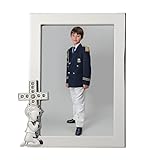DRW Fotorahmen Kommunion Perlmutt mit Kreuz für Foto 10 x 15 cm 12 x 17 cm