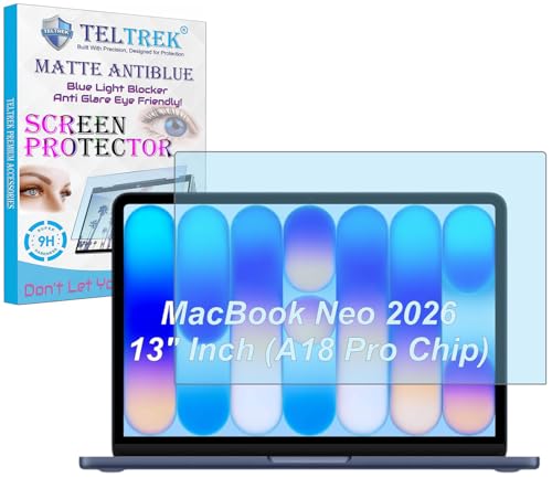 Image of AntiBlue Light Matte Anti UV Laptop Screenguard Compatible With MacBook Neo 2026 13 inch Inch (A18 Pro Chip A3404) Flexible Fiber 9H Hardness Screen Protector Not a Tempered Glass