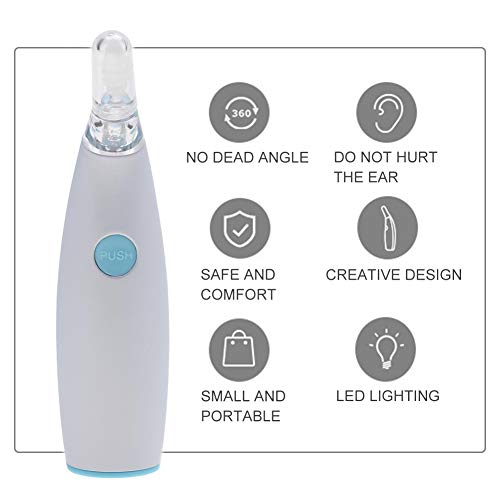 Ear Wax Removal Kit, Ear Cleaner, Spiral Ear Wax Cleaner Kit for Humans, Ear Pick with 3 Silicone Spiral Tips, Safe and Comfortable Earwax Removal Tool with LED Lights for People of All Ages …
