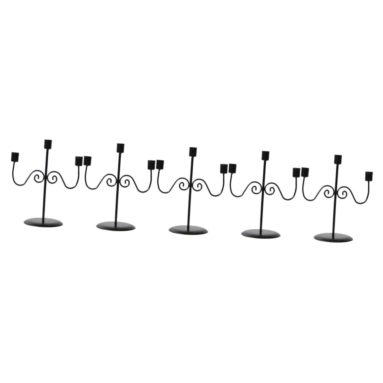 Alipis 5St Leuchter tischläufer Weihnachten rolf zuckowski Weihnachten kerzendochthalter Kerze Teelichthalter Kerzenlicht Kerzenhalter für den Haushalt Vintage Kerzenständer Eisen Black