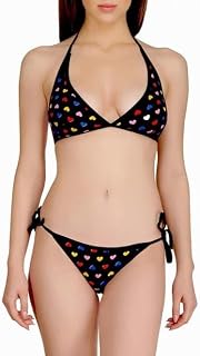 ELEG & STILANCE Women's Leopard Print Two-Piece Bikini Set, Triangle Top with Side-Tie Bottom Beach Honeymoon Lingerie Set... Price In India