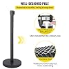 6PCS Stanchion Queue Post, Black 6.5ft Retractable Belt 36In Height, Stanchion Posts Queue Pole for Crowd Control Barriers