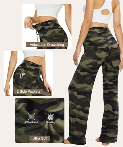 Image of TNNZEET 3 Pack Women's Wide Leg Pants with Pockets - Casual Loose Yoga Trouser Pants Sweatpants Palazzo Lounge Pajama Pants