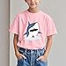 Boys Girls Cute Tops Kids Short Sleeve T-Shirts Summer Casual Shark Printed Graphic Tees Shirts 3-15 Years