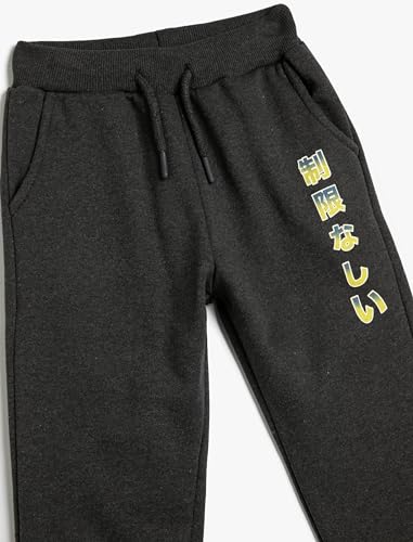 Sweatpants garçons Koton gris imprimé à cordon de serrage - 3