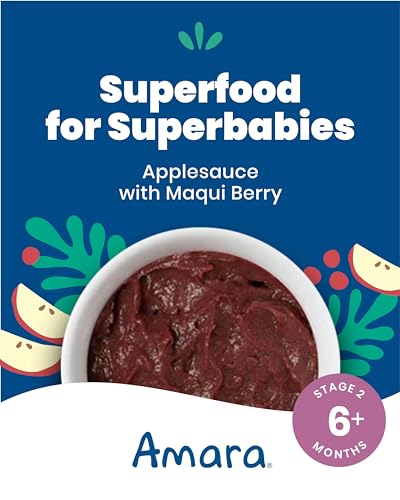 Amara Organic Baby Food - Stage 2 - Applesauce & Maqui Berry - Baby Cereal to Mix With Breastmilk, Water or Baby Formula - Shelf Stable Baby Food Pouches Made from Organic Fruit - 10 Pouches, 3.5oz Per Serving - Thumbnail 3