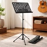 Pedestal Estante para Partitura Reforçada, Preto, Altura Máxima 138cm, Dobrável KLX