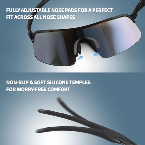 Image of BangLong XL 150MM Polarized Sport Sunglasses for Men Women UV400 Protection | TR90 Flexible Frame, TAC Scratch-Resistant Lens, 0.85oz Ultralight for Running Hiking Cycling Driving Baseball
