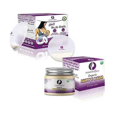 Breast Shell & Milk Catcher + Nipple Cream for Breastfeeding Relief - Breast Feeding Essentials KIT Cover