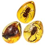 WEKADRIN 3 Stück Teiliges Insekten bernstein amulett aus Sicherem Resin Leichtes Schmuckanhänger mit Schmetterling Einzigartiges Dekor für Insektenliebhaber und Sammler