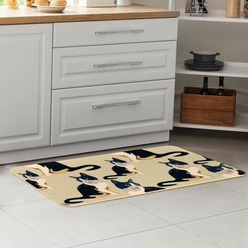 Tapete de cocina de pelo negro lavable pack de 2 alfombras para cocina y pasillo 7