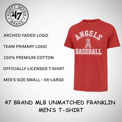 Image of 47 Men's MLB Unmatched Franklin Team Color Arched Wordmark Primary Logo Short Sleeve Baseball T-Shirt