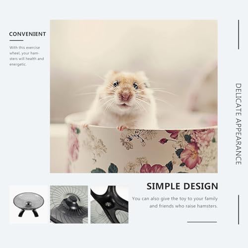 POPETPOP Roda de exercício para hamster super silenciosa: disco voador de hamster, roda silenciosa,