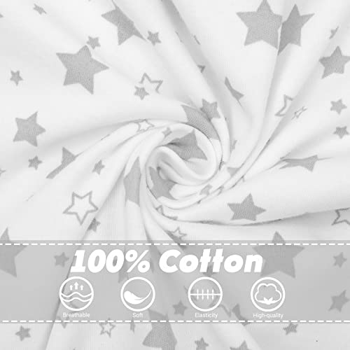 Image of 2 Pack Swaddles 0-3 Months, 2 Way Zipper Swaddles, Arms in /Out Convertible Baby Swaddle, 100% Cotton Arms Up Newborn Sleep Sacks, Star & Gray