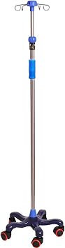 IV Pole with Tray Ergonomic IV Pole with Wheels Medical IV Fluid Bag Stand Stainless Steel IV Pole with Tray for Hospital & Home IV Therapy