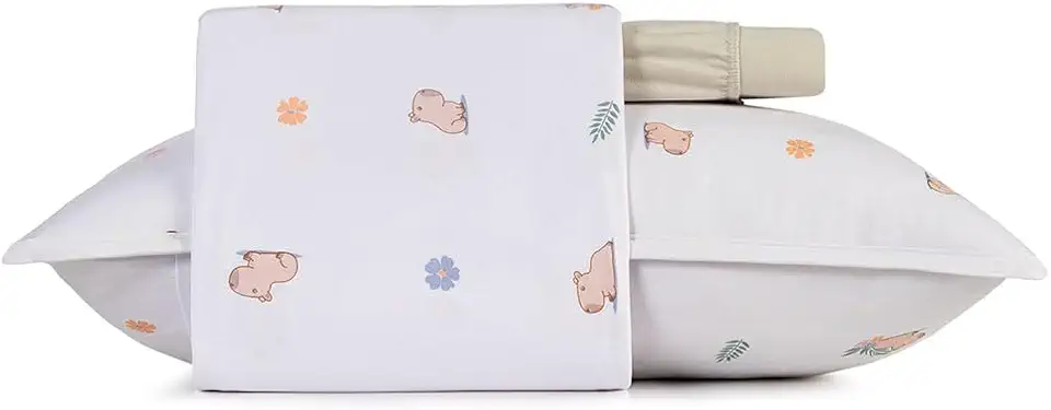 Jogo cama simples 2pc Mundo Kids Malha - Capi - Solteiro