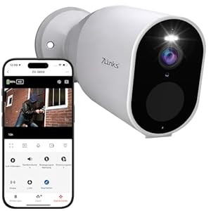 7links Außenkamera: Akku-Outdoor-IP-Überwachung... mit 2K, Dualband-WLAN, PIR, App (akkubetriebene Überwachungskamera, wetterfeste)