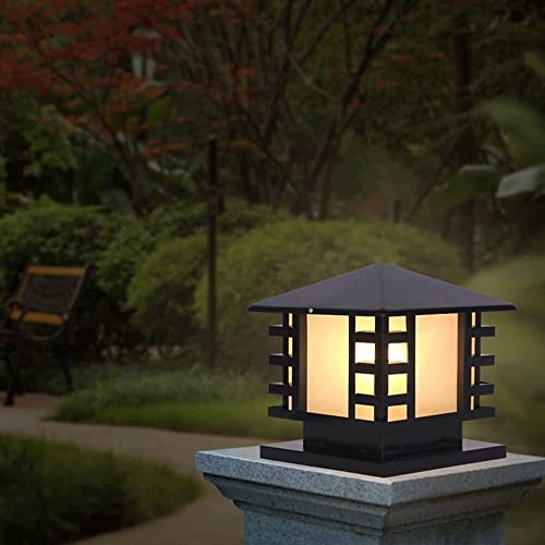Lámpara de poste de acero inoxidable con diseño arquitectónico para iluminación exterior E27 5