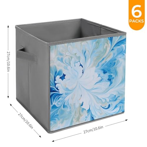 Boîtes de rangement bleues et blanches pliables pour optimiser vos étagères - 3