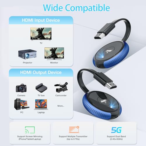 image for TIMBOOTECH Wireless HDMI Transmitter and Receiver 4K, Casting Media Vi