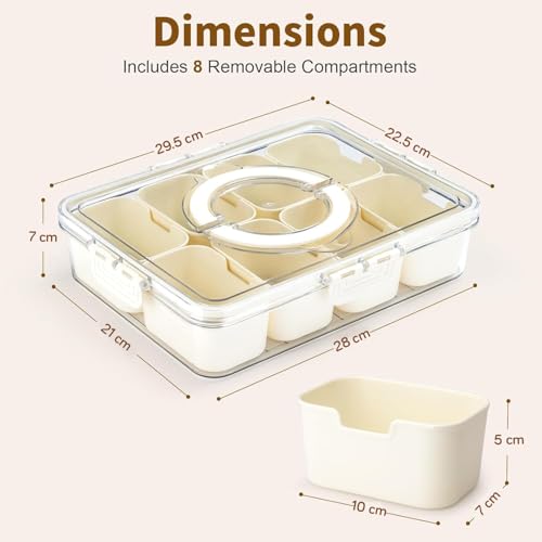 Image of HOKIPO Fridge Storage Containers with 8 Partition - BPA Free Plastic Food Storage Containers for Refrigerator & Freezer | Fresh Vegetable Crisper Box & Kitchen Storage Set (AR-6105)