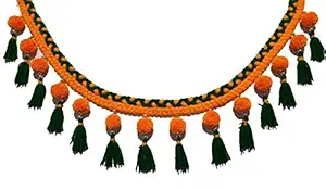 Futurez Key Woollen Hand Made Beautiful &Traditional Door Hanging Decorative Toran/Bandarwal, Royal & Classical Look for Your Home/Office/Room Etc. (Yellow and Green Color)