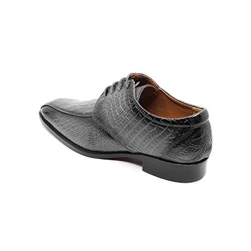 Image of Men's Alligator Crocodile Print Oxford Fashion Lace Up Dress Shoe croco-03