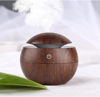 Gyanoraa® Wooden Aroma Diffuser & Humidifier | Ultrasonic Essential Oil Diffuser with Cool Mist, LED Light & Auto Shut-Off... Price In India