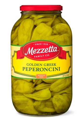 Mild Golden Greek Peperoncini Pickles 4 JARS of 32 fl Oz (946 ml.) Kosher By Mezzetta