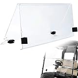 Kweetle Upgraded Clear Windshield, Club Car Precedent Windshield (2004-Up), Foldable Golf Cart Winds