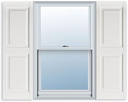 Exterior Solutions Standard Raised Panel Exterior Vinyl Shutter, Paintable (Pair), 15 Inch x 71 Inch