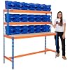 Workbench with x40 Large Blue Bins