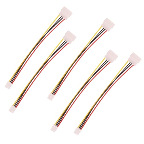 5Pcs 4 Pin Molex IDE Male to Female Power Supply Extension Cable IDE Power to Floppy Drive Adapter Interface Cable Hard Drive Convertor Cord Wire for Computer Desktop PC Internal Device Component DIY